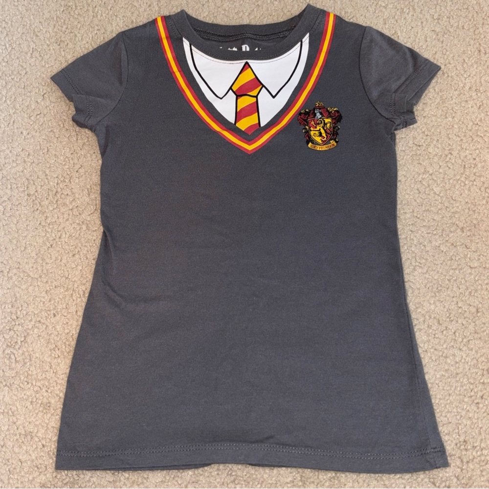 Harry Potter Top T-Shirt Hogwarts Uniform Novelty Size S(6/6X) 60% Cotton